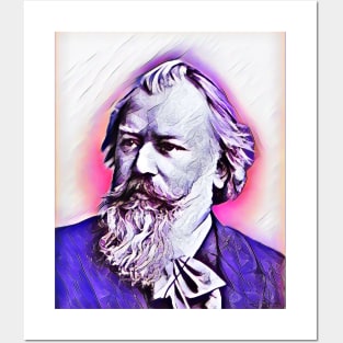 Johannes Brahms Pink Portrait | Johannes Brahms Artwork 9 Posters and Art